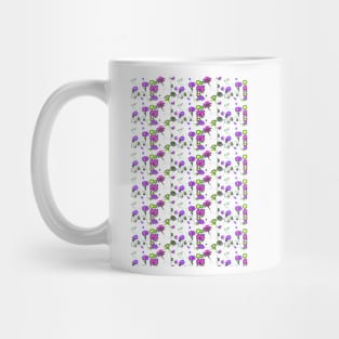 Pink flowers on white pattern Mug